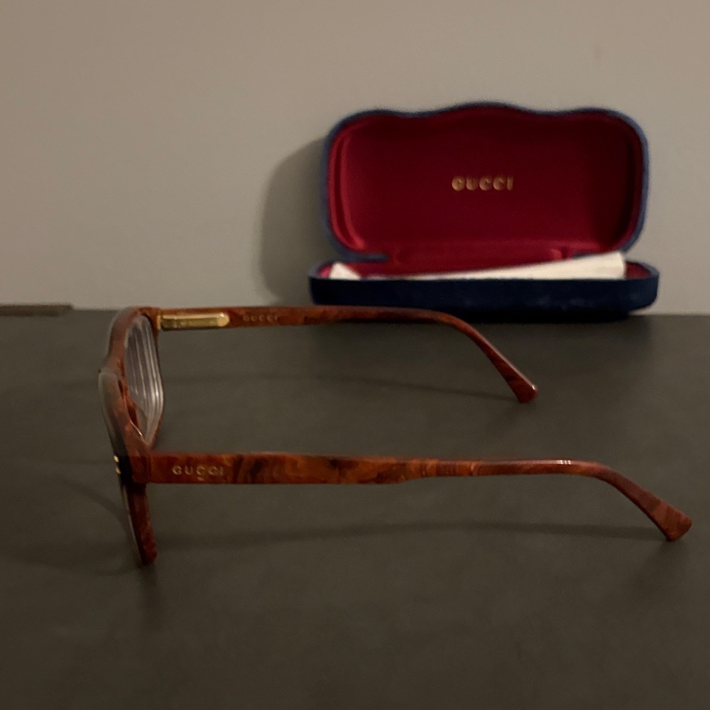 Gucci Dark Brown Designer Frames - unisex (AUTHENTIC) gently used prescription. - Picture 6 of 9